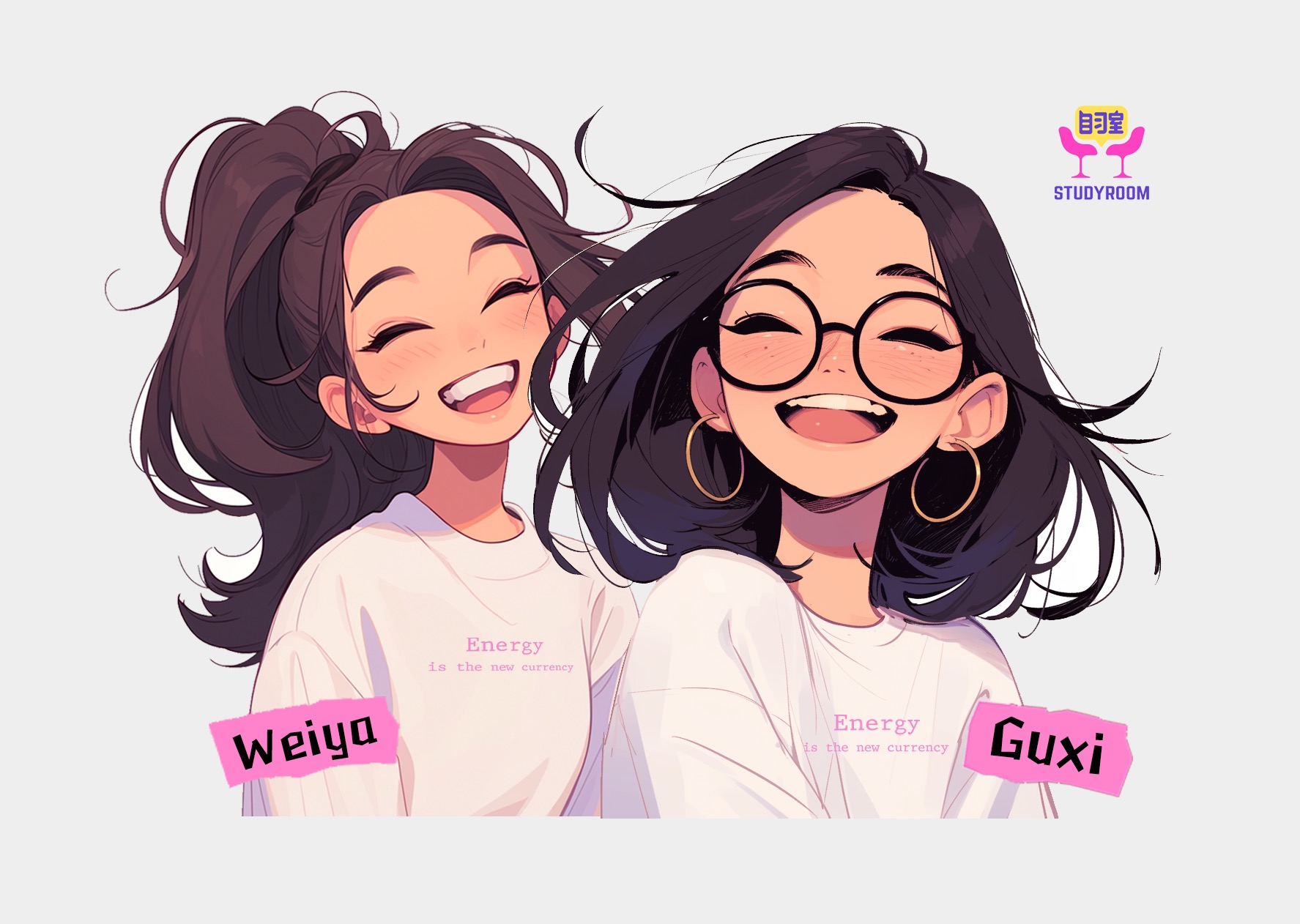 Guxi 和 Weiya 插画